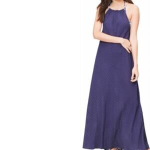 Ann Taylor Loft Beach Navy Maxi Dress Sz L
